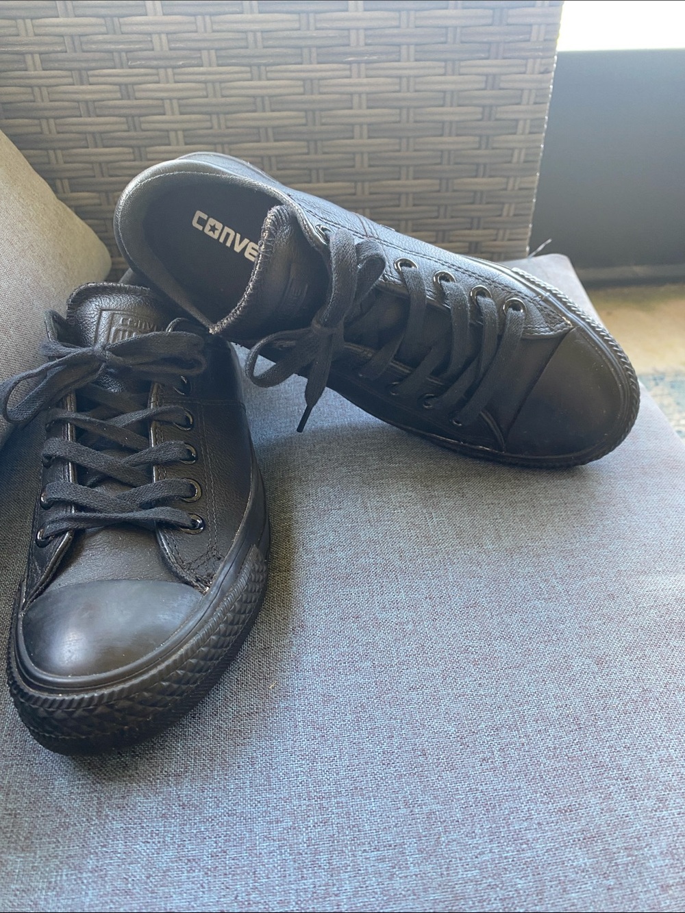 Converse Black Low-Top Leather Sneakers